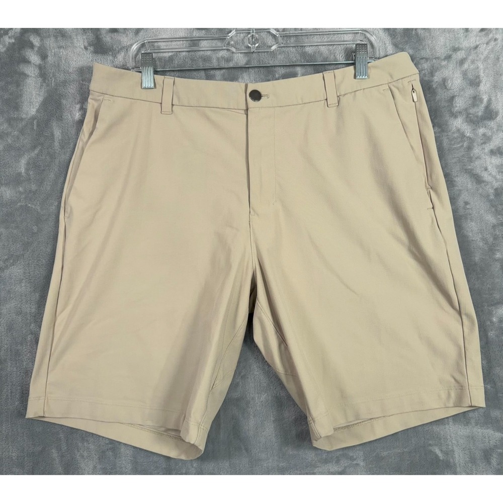 Lululemon Commission Classic Fit Shorts Mens 36 Beige Tan Khaki Golf Chino